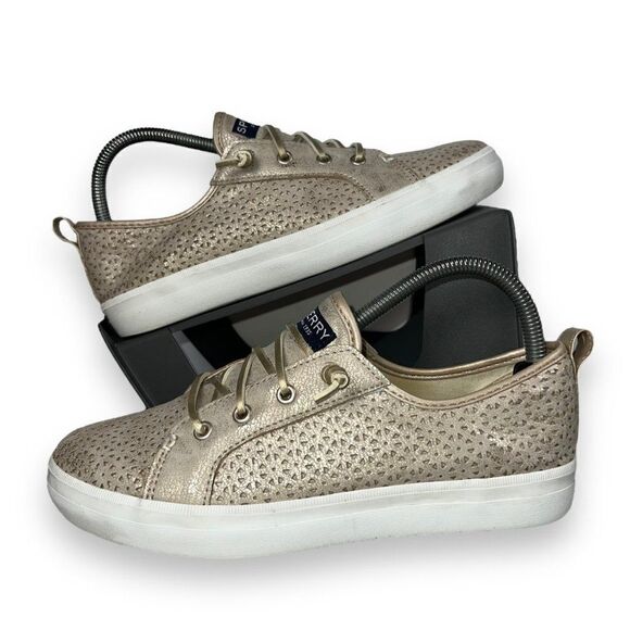 Sperry Top-Sider Crest Vibe Perforated Champagne Gold STK159836 Youth 5M - Picture 1 of 11